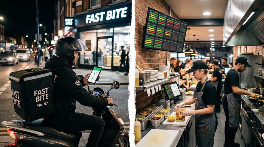 Professional stock photo of integrated digital order and inv